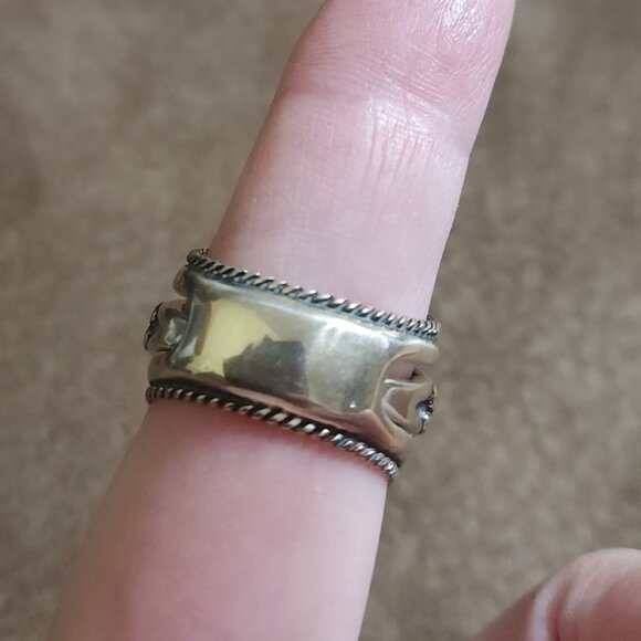 Women's 3 piece Sterling Silver Sleeping Beauty Turquoise ring - Picture 3 of 4